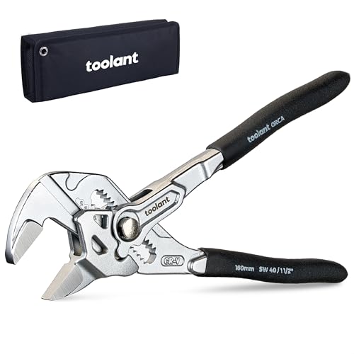 toolant 7-Inch Chrome Pliers Wrench, CR-V Steel, Smooth Parallel Jaws - size: 7-inch Chrome