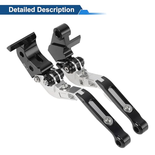 Short/Long Brake Clutch Levers for Kawasaki Ninja ZX6R 636 00-04 - color: Silver Tone Handle Black End