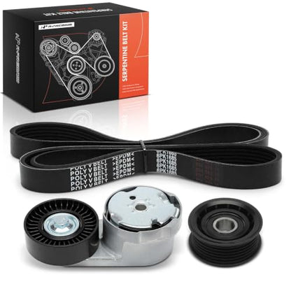 A-Premium Engine Serpentine Belt Drive Kit w/Tensioner & Idler Pulley