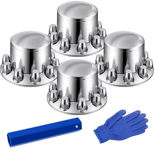 JiiinMiiin 33mm 4 Rear Semi Truck Axle Wheel Cover Lug Nut Cover - size: 4 Rear