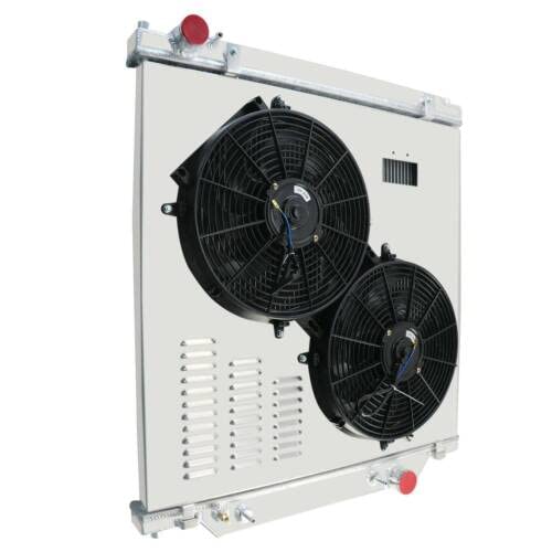 Radiator for 2003-2007 Ford Excursion F250 F350 F450 Super Duty Pickup Truck 6.0L Powerstroke V8 Diesel, 3 Row Full Aluminium Radiator + 2 x 14 Inch Fans + Shroud + Relay Kit - size: 3-Row Radiator Fan Relay Kit