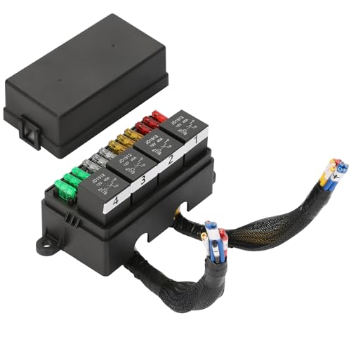 Pre-Wired 12V Relay Fuse Box with 4 Relays and 12 Way ATC/ATO Fuses,Sealed Fuse Block and Kit for Automotive,Car,Truck - size: 40A 4 Relay 12 Fuse