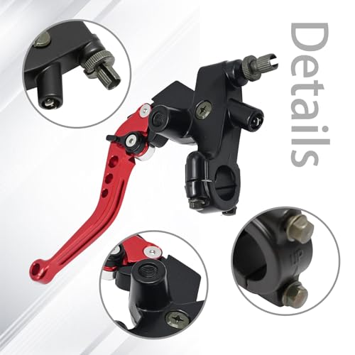 7/8'' 22mm Universal Motorcycle Brake Lever Clutch Master Cylinder Lever Set Reservoir for Harley Honda Kawasaki Suzuki Yamaha - color: Red