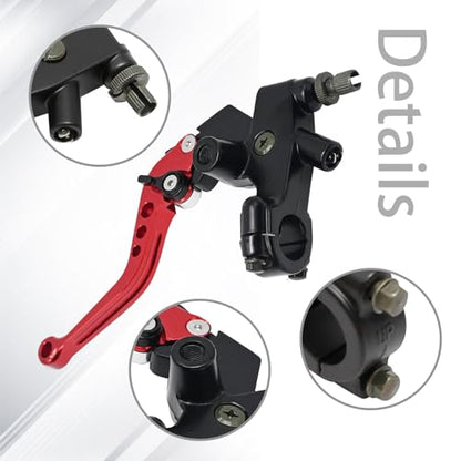 7/8'' 22mm Universal Motorcycle Brake Lever Clutch Master Cylinder Lever Set Reservoir for Harley Honda Kawasaki Suzuki Yamaha - color: Red