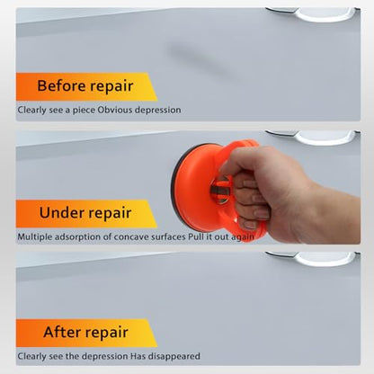 Dent Remover Tool for Car, Car Body Repair Dent Removal Tools, Orange Suction Cup Dent Puller, Hail Damage Repair Kit Dent Puller Tool - color: Orange