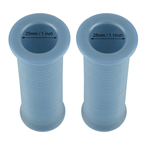 Handle Grip Pair, Motorcycle Grips Pair of 1inch 25mm/ 1.1inch 28mm Universal Motorcycle Vintage Handle Handlebar Grip for Most Motorcycles - color: Grey Blue