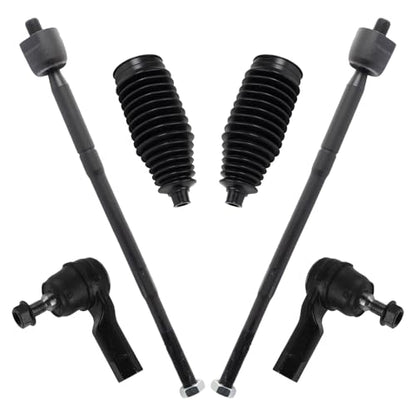 TRQ Front Steering Kit Steering Rack & Pinion Bellow Tie Rod - style: PSA29059