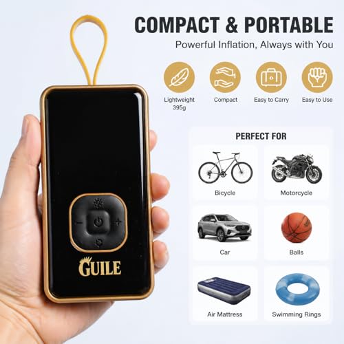 GUILE Portable Tire Inflator, 150 PSI Cordless Air Compressor Pump