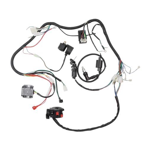 PRO BAT Chinese ATV Electric Wiring Harness AC 6-Pin CDI 4-Wire Rectifier - color: O Spark Plug/Ignition Coil & S Regulator
