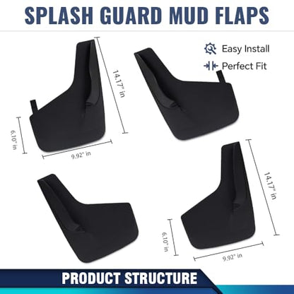 PIT66 Universal Front Rear Heavy Duty Molded Mud Flaps w/Hardware Set 2pc - size: Universal 2