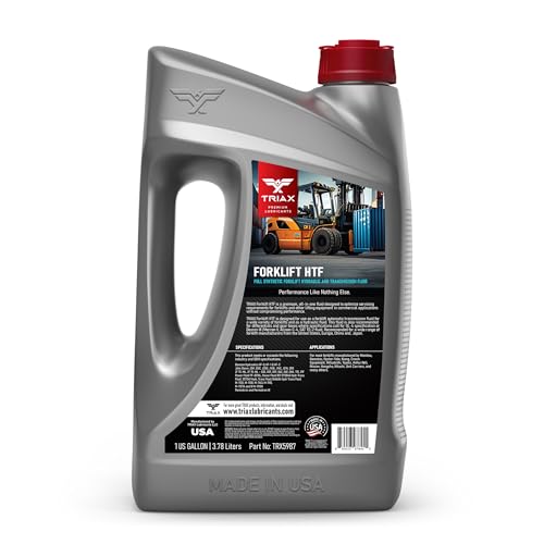 TRIAX Forklift HTF - Full Synthetic Hydraulic & Transmission Oil - Commercial Grade, True All Season to -50F (1 Gallon) - size: 1 Gallon