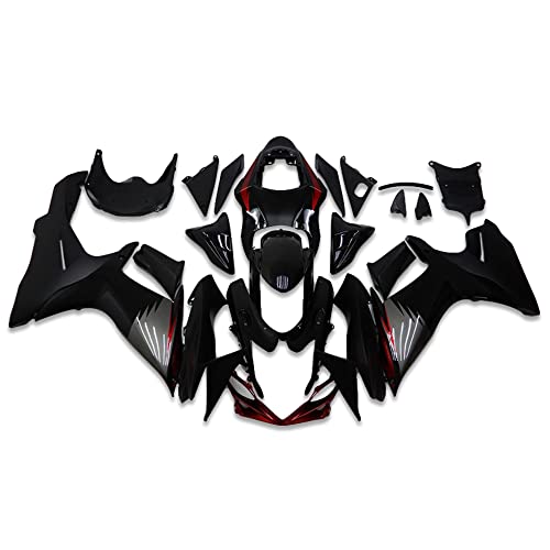 YTL Black Red Full Fairing Fit for Suzuki 2011-2026 GSXR 600/750 - color: 004 Black Red