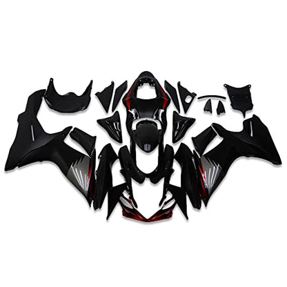 YTL Black Red Full Fairing Fit for Suzuki 2011-2026 GSXR 600/750 - color: 004 Black Red