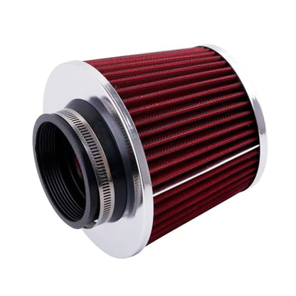 3In 76mm Washable Dry Clamp-On Cone Air Filter, Red - size: 3"