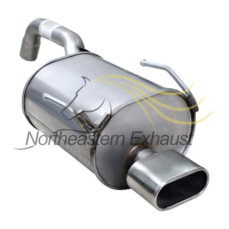 Exhaust Rear Muffler Compatible for 2012-2017 Fiat 500 1.4L | Stainless Steel | Northeastern Exhaust | Free Clamp Included | Automotive Replacement Part - color: Rear Muffler