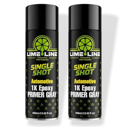 LiME LiNE 1K Epoxy Primer Aerosol Spray Paint - Automotive Bare Metal Adhesion & Rust Protection - Professional Grade - Gray 400ml (Pack of 2) - color: Pack of 2