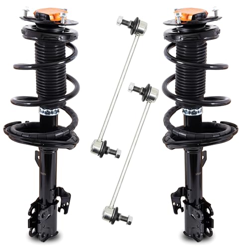 KUIPERAUTO Front Struts Assembly Sway Bars Links Kit Compatible for 2004-2007 Toyota Highlander 04-06 Lexus RX330 07-09 RX350 06-08 RX400h 4PCS 632212 632211 Struts Stabilizer Sway Bar - size: Front Struts+Sway bar - 6 Pcs