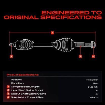 A-Premium Front Left Driver Side CV Axle Shaft Assembly - style: Front Driver Side