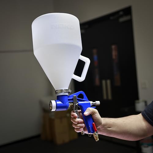 NEIKO 31227A Drywall Texture Sprayer, Air Texture Gun with 1.2 Gallon Hopper Gun, 3 Nozzles: 4 mm, 6 mm, 8 mm, Stucco Mud or Popcorn on Walls and Ceiling, Knockdown, Spray Gun with Handle - style: Texture Spray Gun