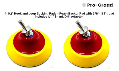 2 Pack 4-1/2" Hook & Loop Backing Pads Foam Backer Pad, 5/8-11 - style: 4-1/2"