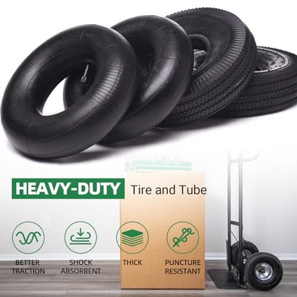 (2 Pack) AR-PRO 10" Heavy-Duty Replacement All-Purpose Utility Tire and Tube - 4.10/3.50-4" Pneumatic Tires with 10" Inner Tubes TR-13 Straight Valve Stem for Lawn Mowers, Hand Trucks, and More - size: 4.10/3.50-4