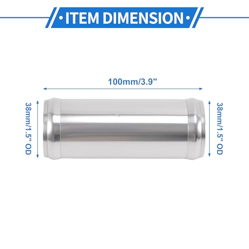 1.5" OD 0° 6063 Aluminum Alloy Tube Intercooler Pipe Polishing Air Intake Connection Hose Bilateral with Hump 4" Length 0.06" Thickness Silver Tone - size: 1.5"OD 4"Length