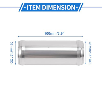 1.5" OD 0° 6063 Aluminum Alloy Tube Intercooler Pipe Polishing Air Intake Connection Hose Bilateral with Hump 4" Length 0.06" Thickness Silver Tone - size: 1.5"OD 4"Length