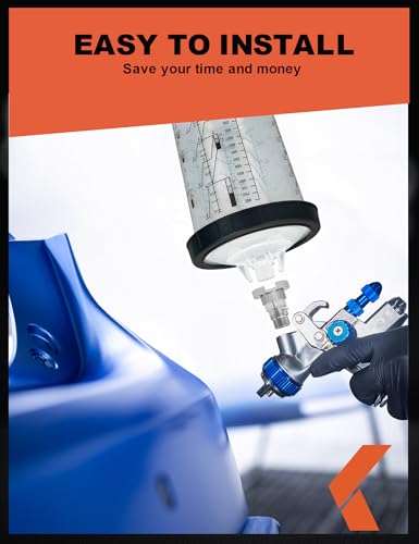 KREFINISH Paint System Spray Gun Cup Adapter - HVLP Spray Guns for Master Paint System MPS Spray Gun Cup Liners & Lids - size: Spray Gun Adapter-01