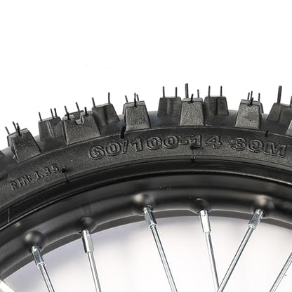 12mm Bearing 14" Front 60/100-14 Tire Tube with Rim Wheel 2.50-14 for Dirt Pit Bike Apolllo XR CRF SSR 50CC 70CC 90CC 110CC 125CC 140cc Off-Road