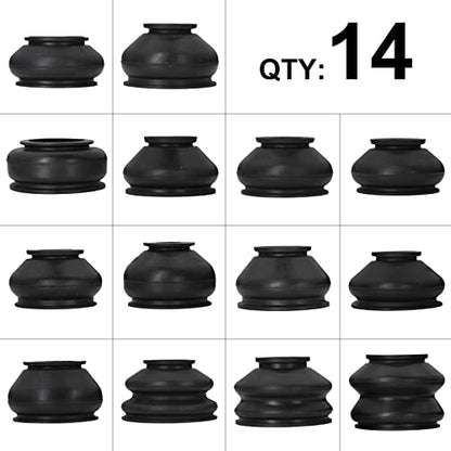 14Pcs Universal Ball Joint Tie Rods End Boot Dust Cover Rubber Replacement