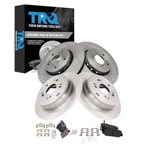 TRQ Front and Rear Brake Pad and Rotor Set Ceramic