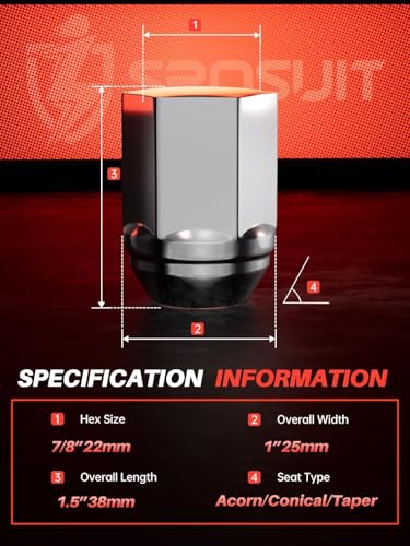 Sposuit 20 Pcs M14x1.5 OEM Lug Nuts, 22mm Hex - Replacement for Chevrolet - color: Chrome, size: M14x1.5, style: 20 Pcs OEM