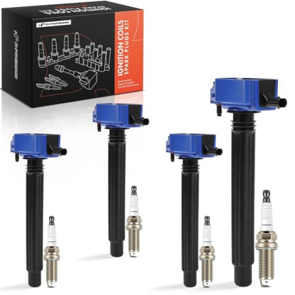 A-Premium Ignition Coil Pack and Iridium Spark Plugs - color: Blue