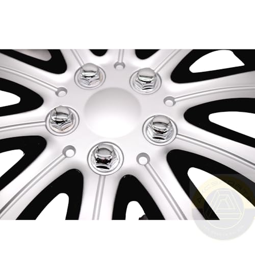 Akcsport Premium Hubcaps Wheel Covers for Toyota Nissan Kia Volkswagon 15 inch to 17 inch (Supreme Silver, 16 inch) - size: 16 inch, style: Supreme Silver