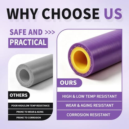 5/16" ID-5Ft(ID 8mm) Heater Hose Enhanced Double Reinforcement - color: Purple, size: 5/16" ID-5Ft(ID 8mm)
