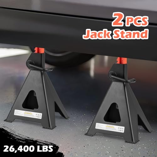 Goplus Jack Stands 12 Ton, 2 Pack 26,400 LBS Jack Stand with 19"-29.5" Adjustable Lifting Height, Handle Lock, Heavy-Duty Car Jack Stand for SUV, Sedan, Pickup, UTV - size: 2-Pack