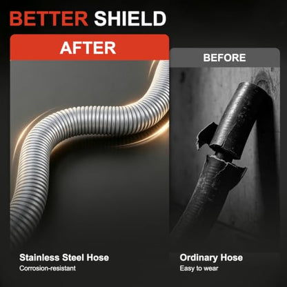 44" Stainless Steel Radiator Flexible Coolant Water Hose Kit - color: Silver, size: 44 Inch