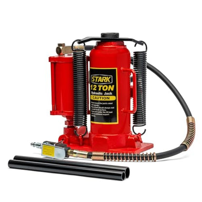 Stark USA 12-Ton (24,000 LBS) Capacity Air/Hydraulic Bottle Jack Low Profile Bottle Jack Lift Auto Repair Automobile Truck SUV Car Lift with Handle - size: 12 Ton Pneum Low Profile