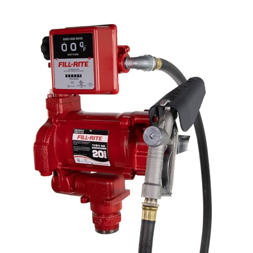 Fill-Rite FR701V 115V 20 GPM Fuel Transfer Pump With Standard Mechanical Meter Package, Gallons - For Gasoline, Diesel, Kerosene, Ethanol Blends, Methanol Blends & Biodiesel up to B20 - size: 1 1/4" Inlet - 3/4" Outlet, style: 115V Gal. Meter & Standard A
