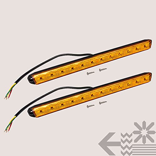TRUE MODS 2pc 16" Amber LED Trailer Light Bar ID Rear Tail for Truck Semi - size: 2pc Amber