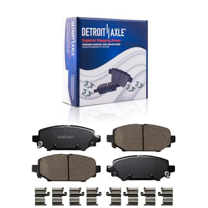 Detroit Axle - 8pc Brake Rotors Ceramic Brake Pads for 18-23 Jeep Wrangler - size: 8PR53615/KIT