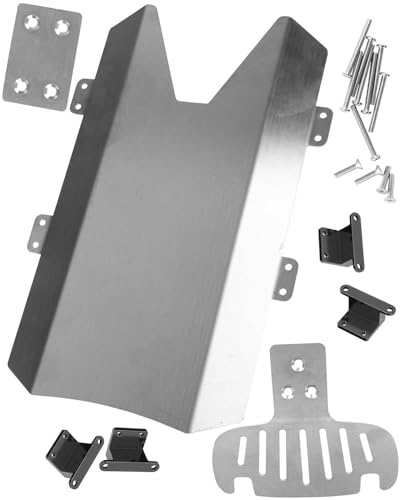 Stainless Steel Chassis Protect Armor Skid Plate Guard Upgrades Part for 1/10 F0rd F 15O Raptor 4X4,Chassis Protect Armor Full Version Hops Up