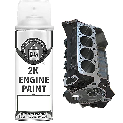 ERA Paints Black Engine Paint With Omni-Curing Catalyst Technology - 2K Aerosol Glossy Finish With High Temp Resistance And Extreme Durability Against Color Fade And Chemicals Like Brake Fluid - color: Black 2K Spray Paint Only