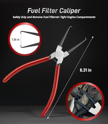 Automotive Disconnect Tool Set 8 Pcs, Auto Disconnect Pliers Kit Car Electrical Connector Wiring Harness Clip Removal Tool Relay Puller for Car Wiring & Fuel Line System Maintenance. - size: 8 PCS - 011