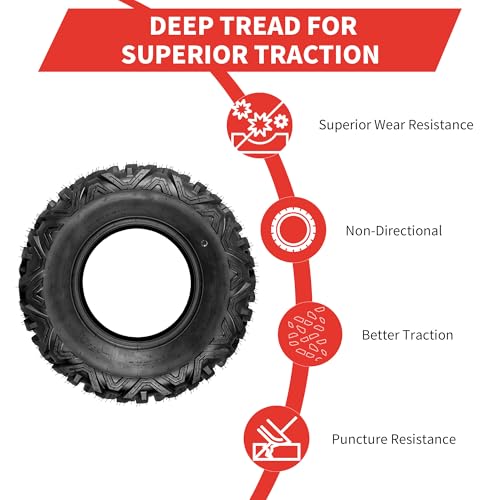 GarveeTech ATV Tires, 2 Pack 26x9-12 26x9x12 ATV UTV All Terrain Tires for Trail, Desert, Mud, Dirt, Street, Sand etc, 6PR Tubeless - size: AT26X9-12, style: Pattern A