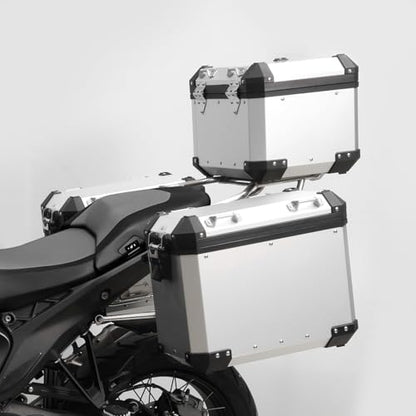 TCT-MOTORPARTS Panniers Top Tail Box Luggage Saddlebags Side Case Fits for BMW R1300GS 2023-2025 - color: Chrome Saddlebags (42L)+Trunk (38L)