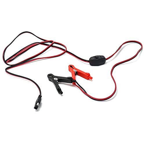 QWORK 8Ft Wire Harness with Clamps, 16AWG Wire Harnes, SAE Extension Cables(On-Off Switch) for 12V ATV, UTV, Tractor or Water Pumps - style: 8 Ft