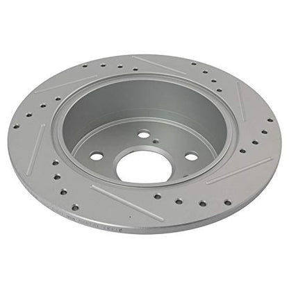 TRQ Performance Front and Rear Brake Rotor Set G Coated Drilled and Slotted - style: BRA15026