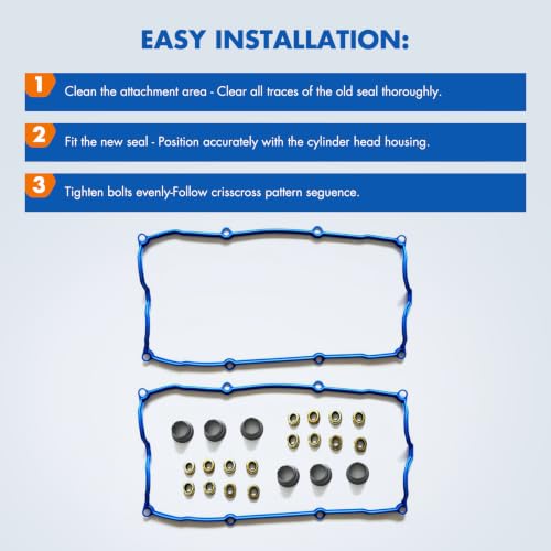 Valve Cover Gasket Set Fit for Isuzu Rodeo/Axiom 1998-2004