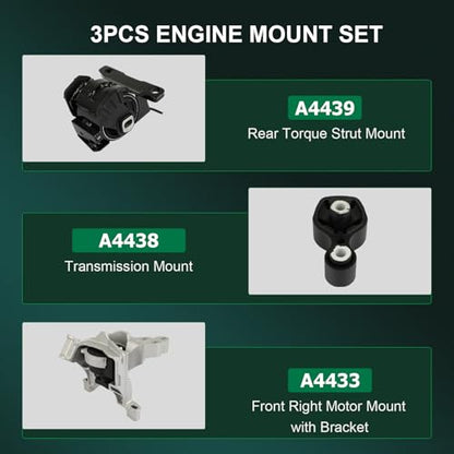 SCITOO Engine Motor Transmission Mount Set for Mazda 6 2014-2017